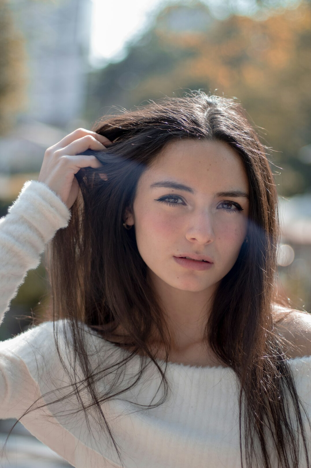 Portrait of a young woman with dark hair