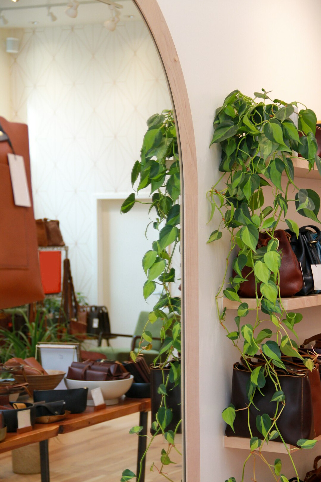 retail store interior with mirrors